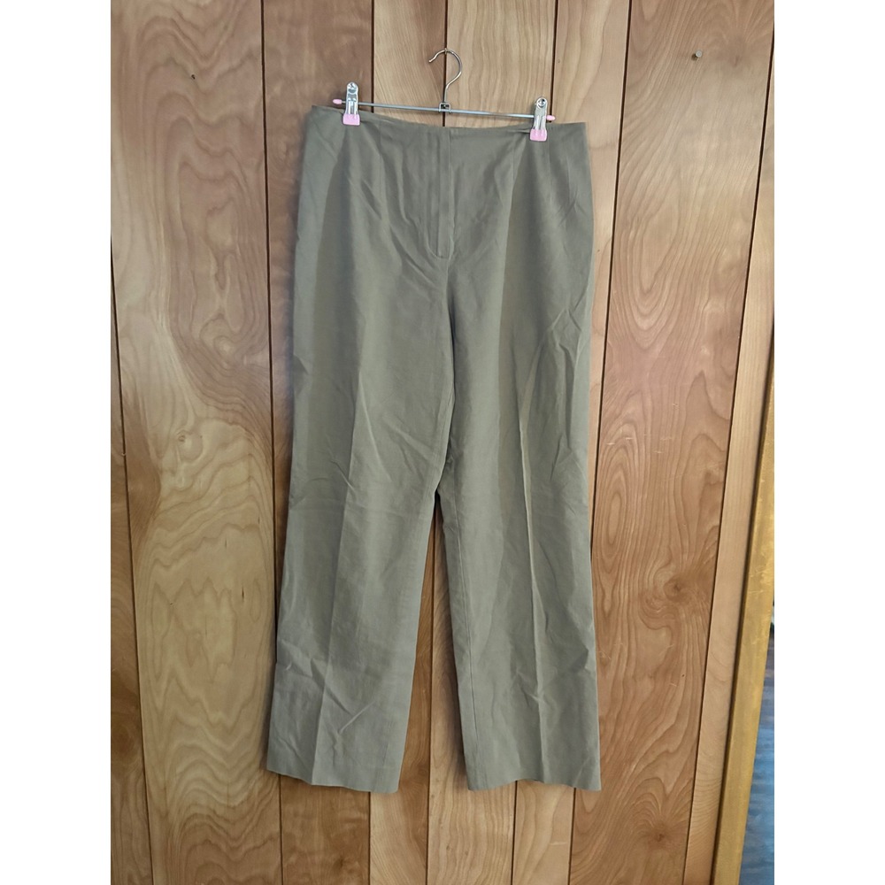 Piazza Sempione Sophia Italy Khaki Tan Straight Leg Pants Women IT 46 US 10